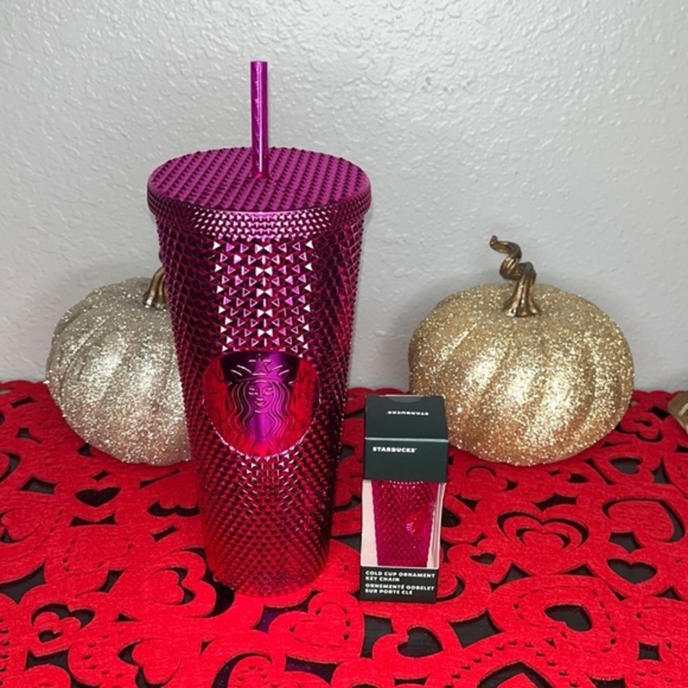 NEW Starbucks Sangria Venti Tumbler and Matching Keychain